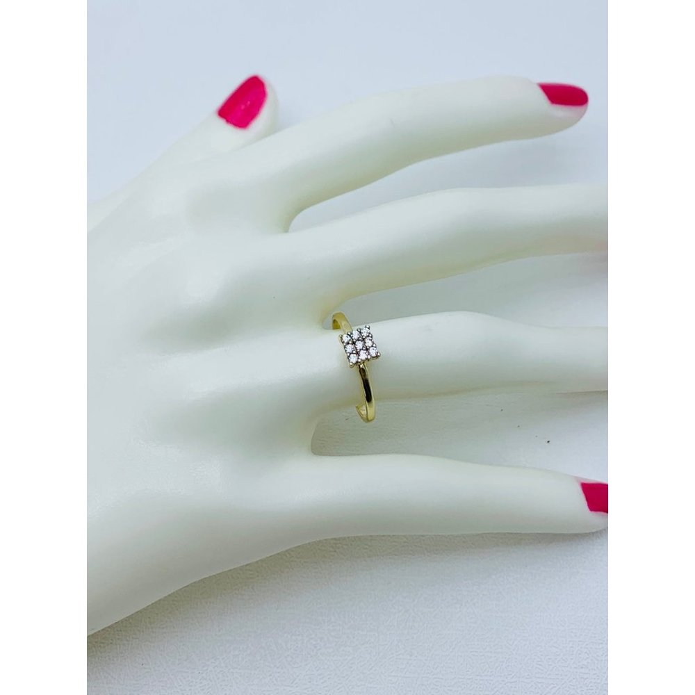 10k Solid Gold Ring Size 7 Square Engagement Mini… - image 3